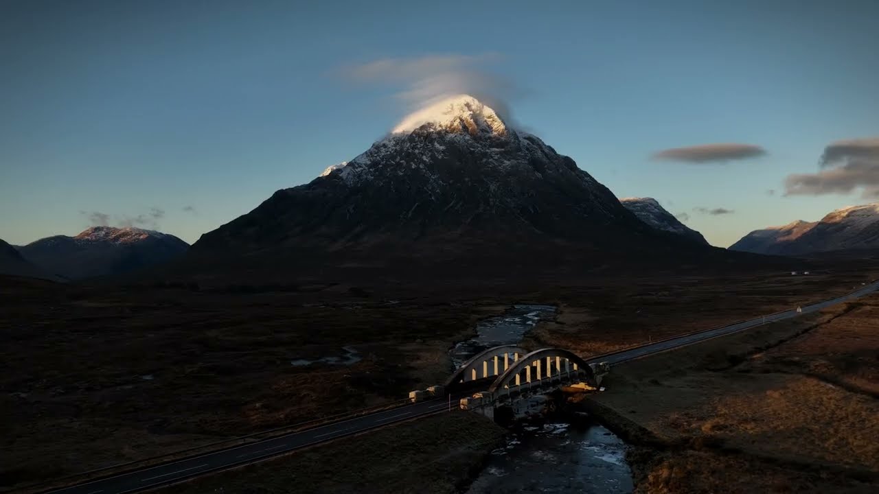 Winter light in Glencoe, Scotland, Drone footage