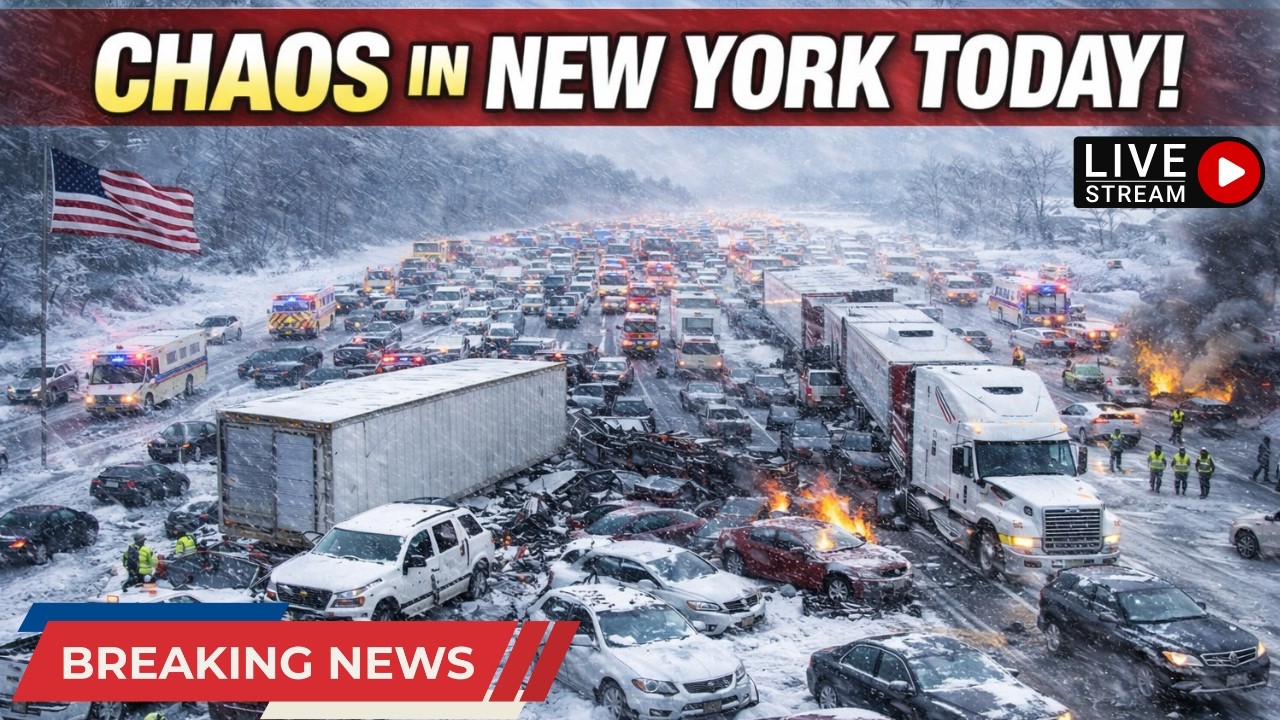 Chaos in New York Today! I-81 Whiteout Near Syracuse — LaFayette Pileup ...