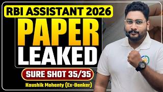 🚨 Rbi Assistant 2026 Xerox Paper Out!! Exact Questions Before Exam By Kaushik Sir || Career Definer
