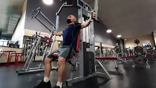 LifeFitness pectoral fly with 115 lbs chest workout