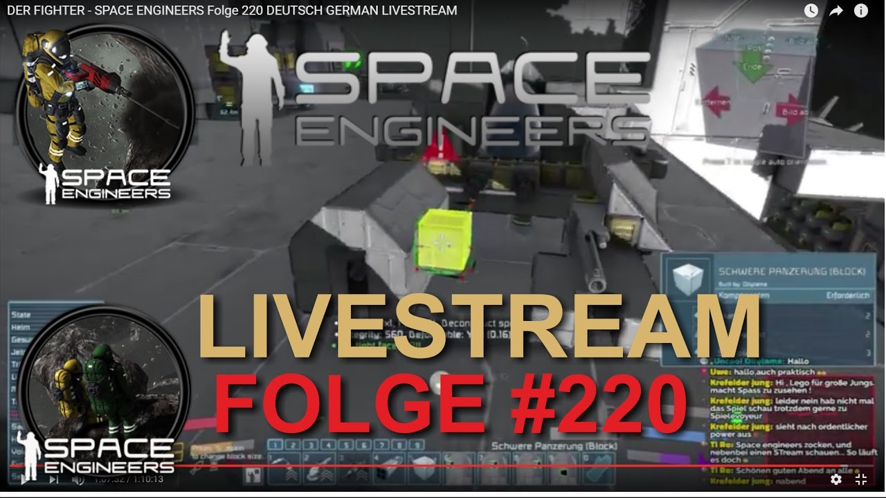 DER FIGHTER - SPACE ENGINEERS Folge 220 DEUTSCH GERMAN LIVESTREAM - YouTube
