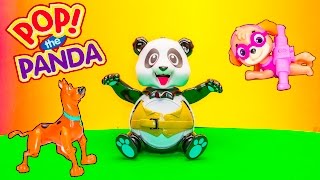 Playing Pop the Panda Game with Paw Patrol vs  Scooby Doo Toys screenshot 1