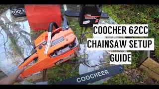 How to Set Up COOCHEER 62CC Chainsaw | Step by Step Easy Setup | 20" Gas Powered