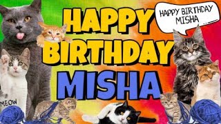 Happy Birthday Misha! Crazy Cats Say Happy Birthday Misha (Very Funny)