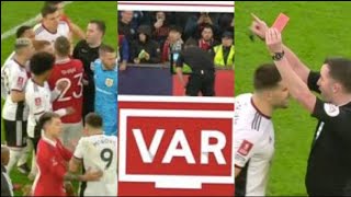 Fulham receive THREE red cards within 40 seconds after mad scenes vs Man United in FA Cup