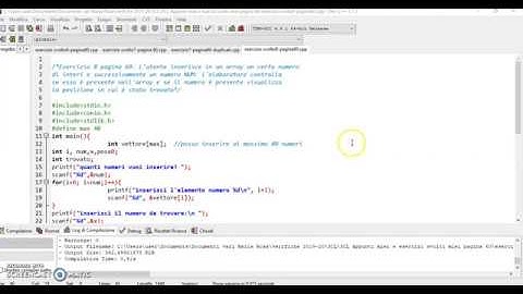 Linguaggio C: Array esercizio 8
