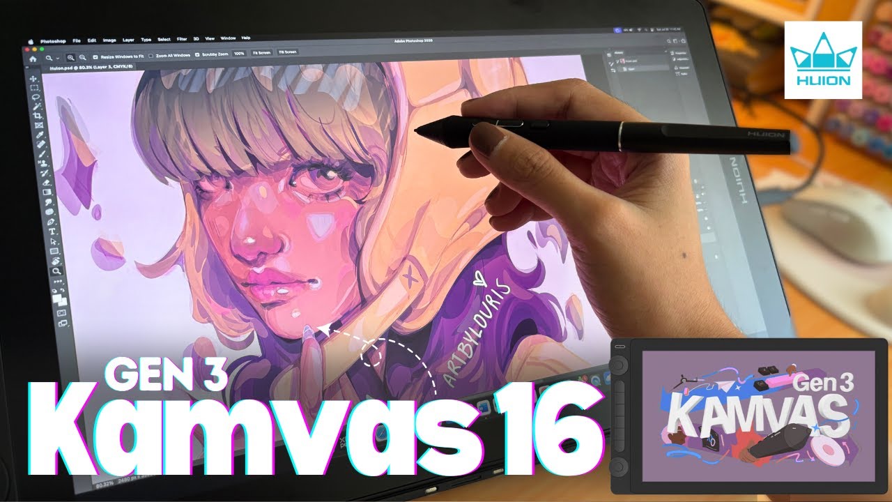 Drawing using Huion Kamvas 16 (Gen 3) | Unboxing + Drawing Process