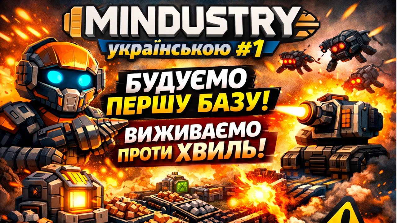 Mindustry українською #1 — Будуємо першу базу та виживаємо проти хвиль