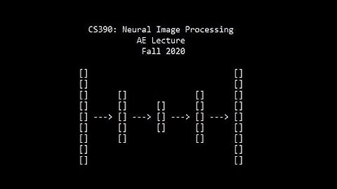 Neural Image Processing: Autoencoder Lecture (Fall 2020)