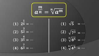 Cara mudah merubah bentuk bilangan berpangkat menjadi bentuk akar atau sebaliknya