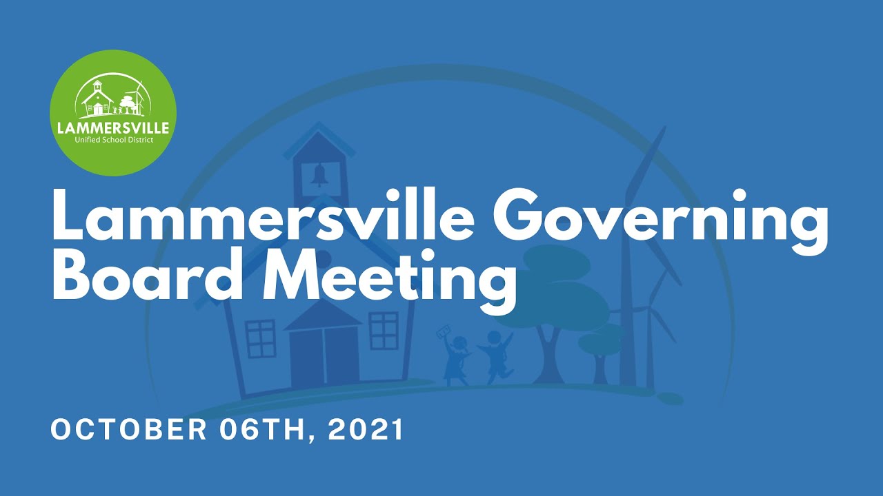 Lammersville Governing Board Meeting October 06th, 2021 - YouTube