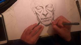 Drawing Tribute to Alex Grey, Visionary Painter