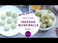 Vegan Matcha Bliss Balls - with oats, coconut flour and almonds - Vegan Recipe - Energy Balls