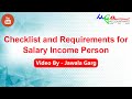 Checklist and Requirements for Salary Income Person | Video by - Jawala Garg