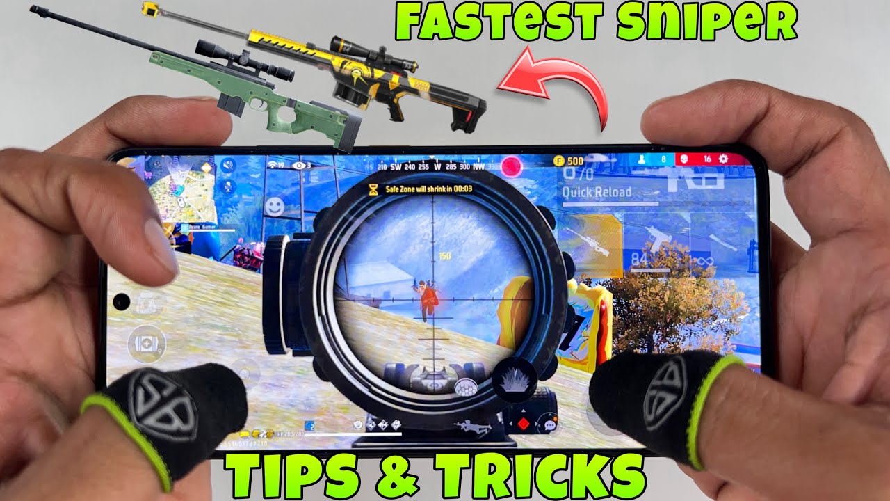 fastest double sniper tips and tricks with handcam tutorial free fire