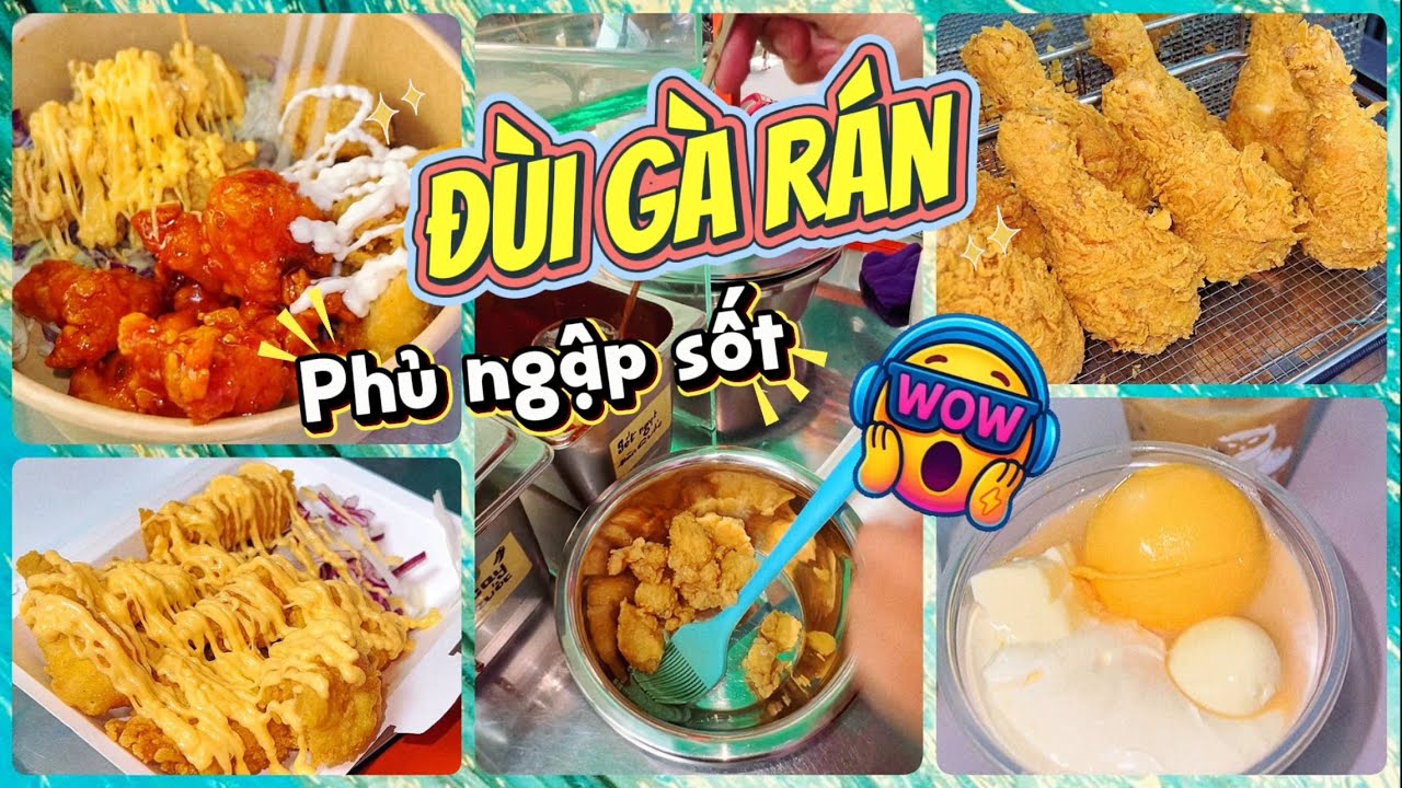 ASMR Cú Mây trà sữa, gà rán Hàn Quốc #19 - Đùi gà rán phủ ngập sốt bán ...
