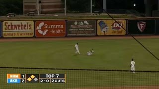 Akron's Zimmer makes sliding catch