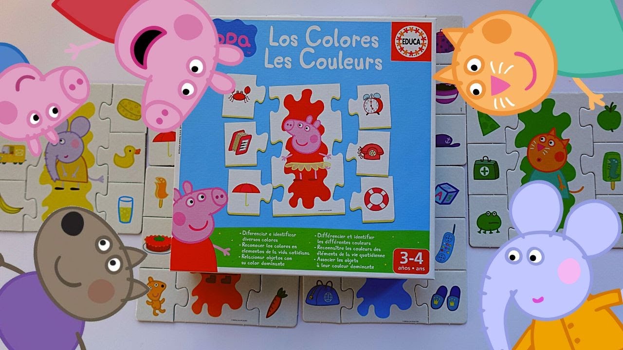 Peppa Pig Color Game and Puzzles for Kids. Learn Colors with Peppa Pig ...