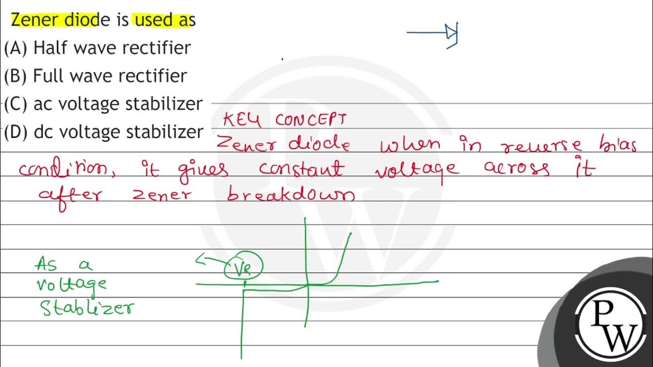 Zener diode is used as (A) Half wave rectifier (B) Full wave rectifier