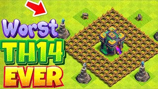 the Worst TH14 in the Game! Clash Of Clans troll series
