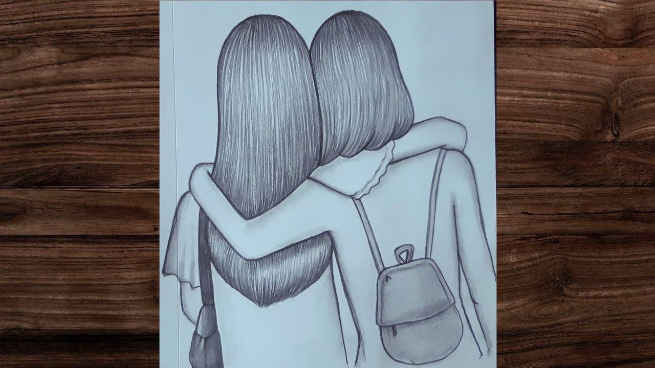 Best friends drawing | easy and simple pencil drawing | how to ...