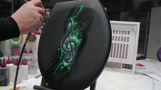Airbrush Tutorial Videoanleitung Step by Step WC-Sitz / Toilet Seat Musik Note Design