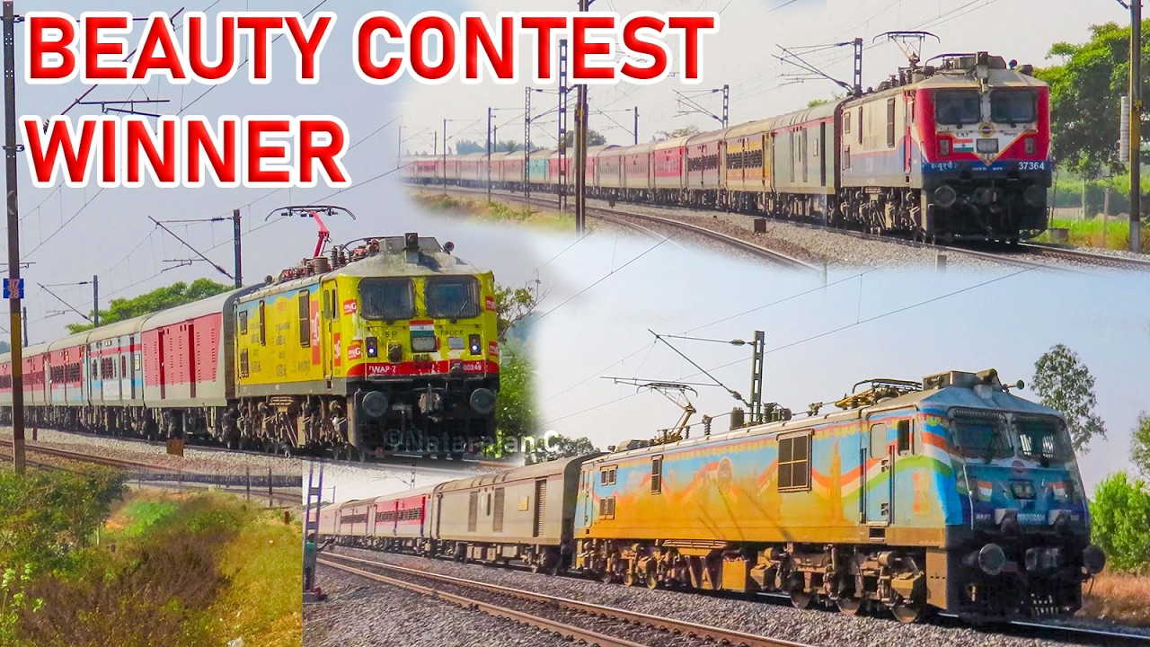 11 in 1 Speeding Electric Trains on Bengaluru Chennai Double line | Colorful WAP7's #indianrailways