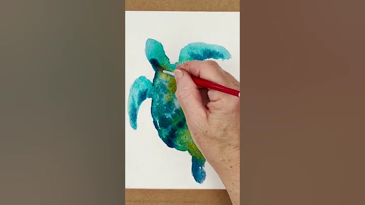 How to Paint a Sea Turtle in Watercolor - Timelaps...