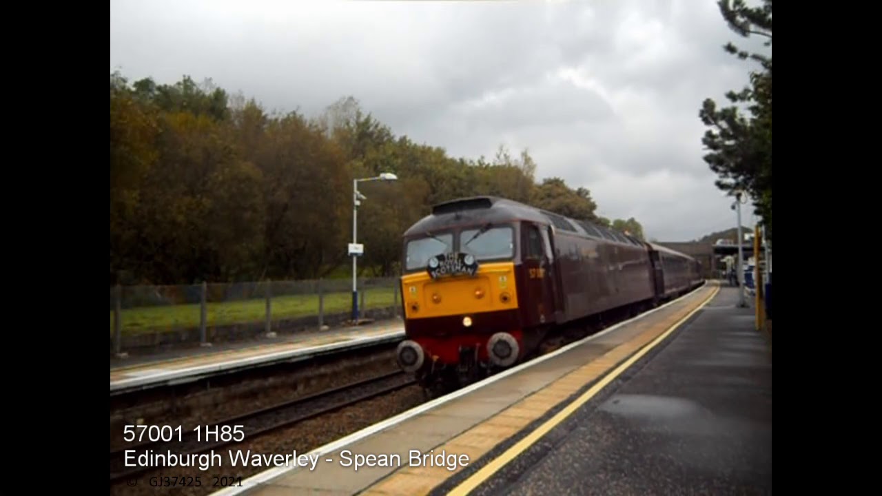 57001 on Royal Scotsman & Strathclyde Class 170's at Croy: 23rd September 2011