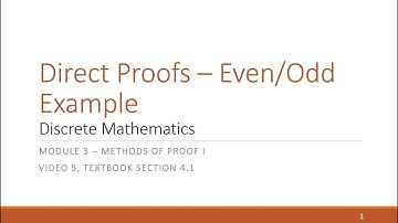 M3 V5   Direct Proofs EvenOdd Example