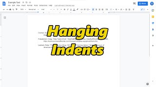 How To Add Hanging Indents In Google Docs