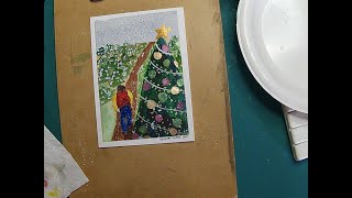 Christmas Watercolor Card for my Sis