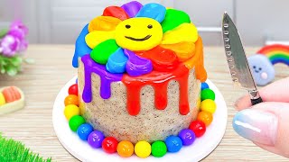 Best Yummy Rainbow OREO Buttercream Cake 🌈 Decorating Miniature Rainbow Cake By Petite Baker ❤️