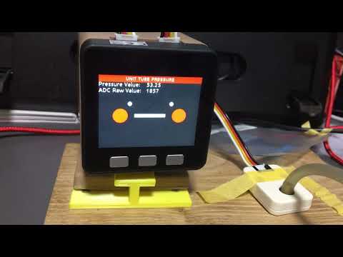 Stack-chan with tube pressure sensor/チューブプレッシャーセンサーを取り付けたｽﾀｯｸﾁｬﾝ