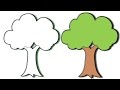 تعلم  طريقة رسم شجرة بطريقه سهله للأطفال Drawing tree