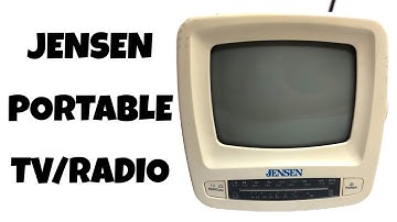 Jensen 5 Inch Portable Black White TV Radio Receiver Model J53-BWR Television AM/FM Radio