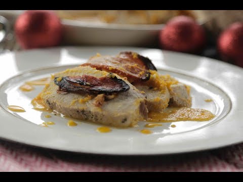 Pork loin with bacon