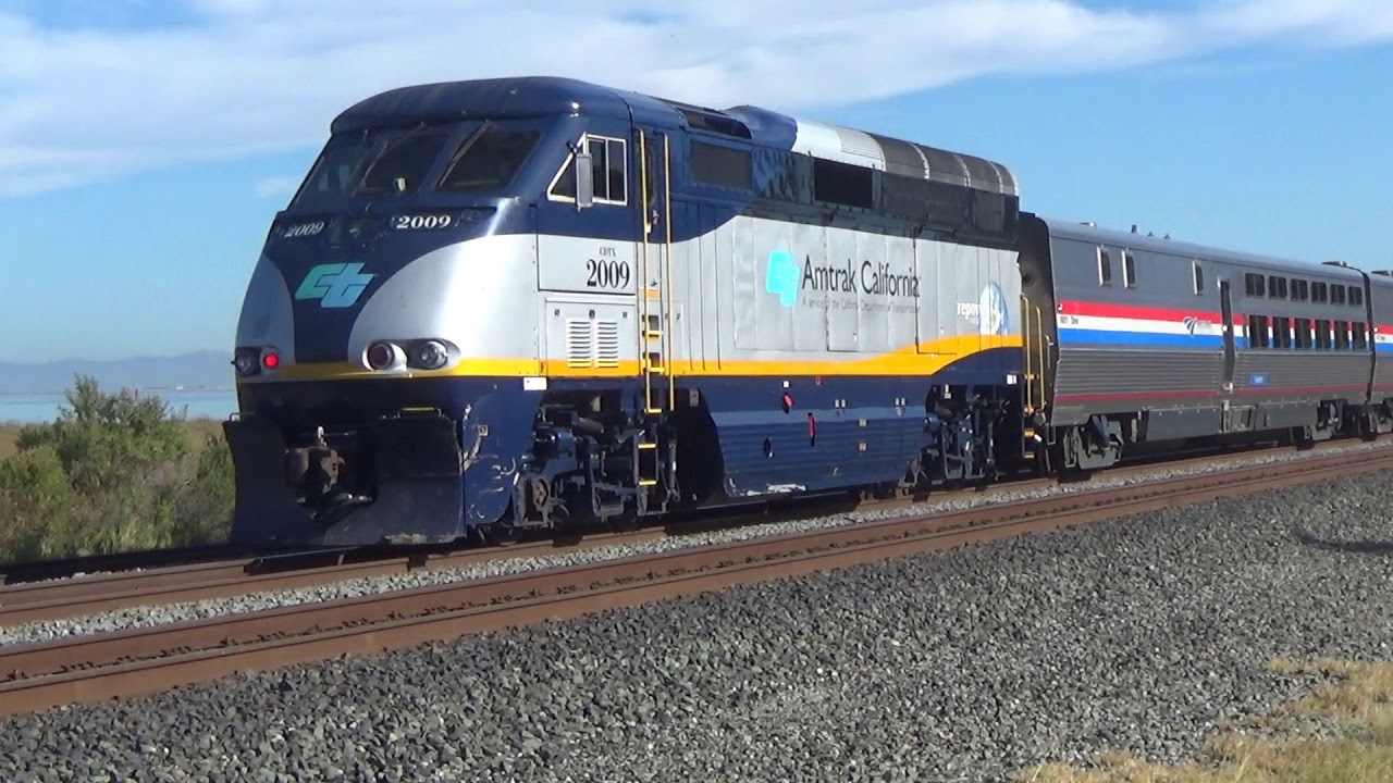 Amtrak California San Joaquin train 712 with buffers 25sep19 - YouTube