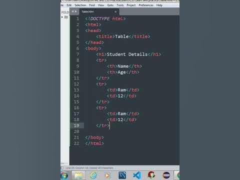 How do you create a table in HTML?To create table in HTML, - YouTube