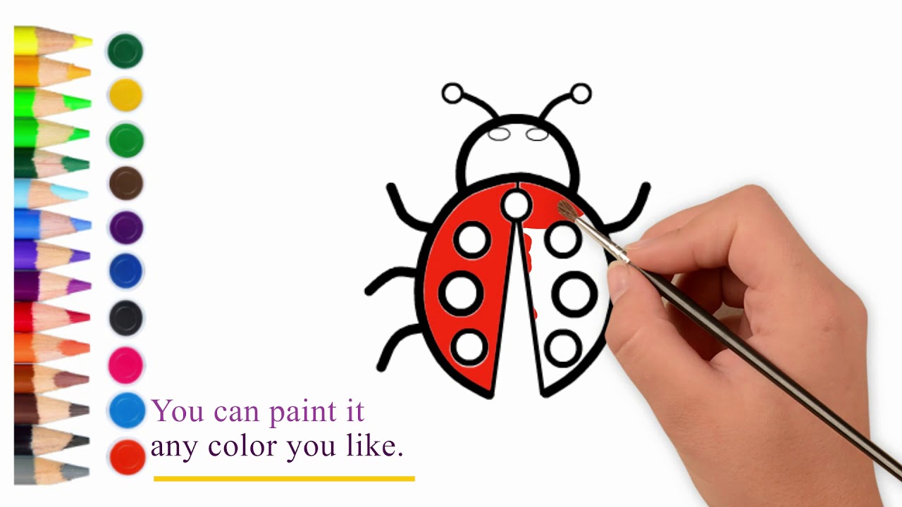 How to draw a ladybug step by step, drawing and coloring for kids
