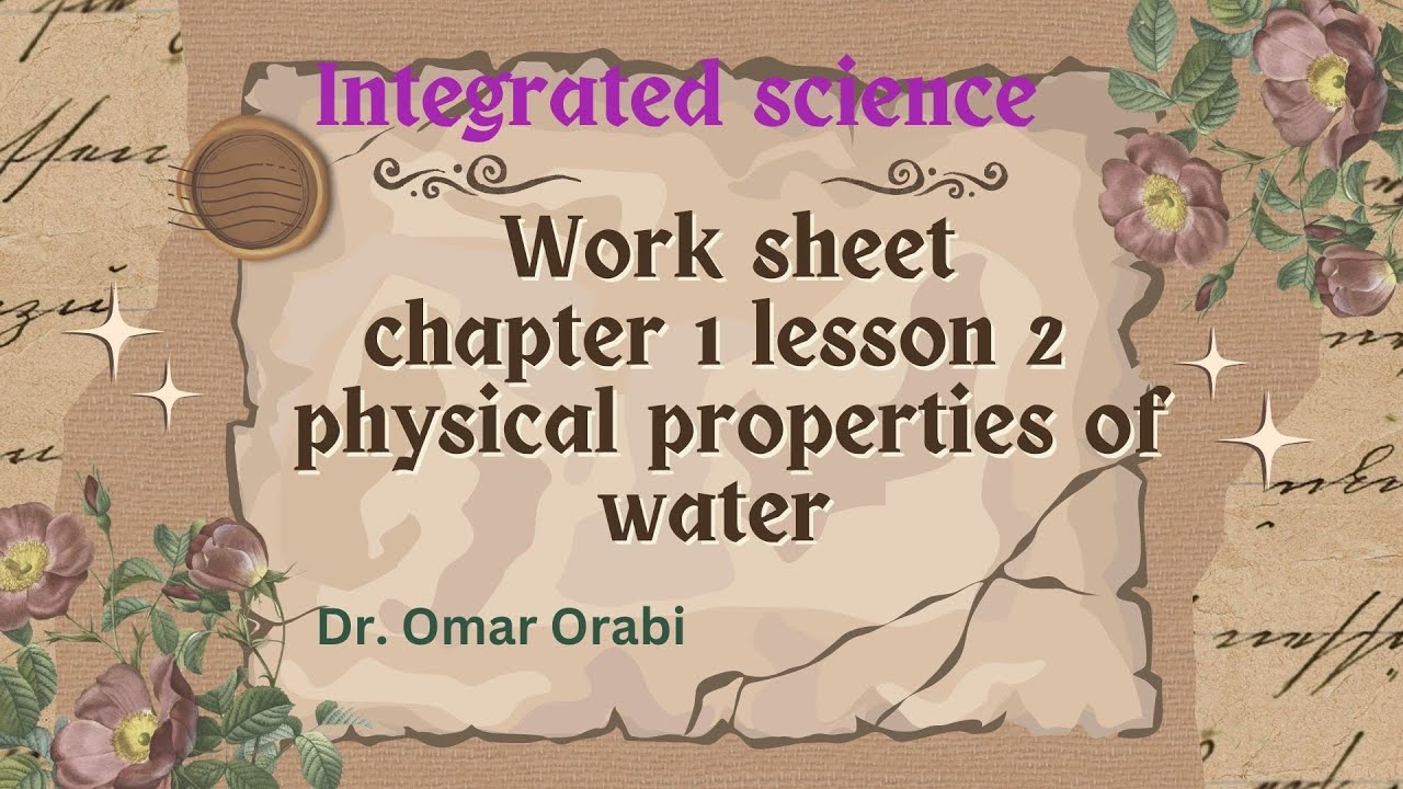 chapter 1 lesson 2 questions of physical properties of water 