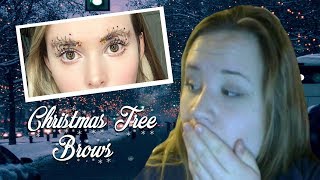 I Tried To Do CHRISTMAS TREE BROWS!?! | Instagram Holiday Trend