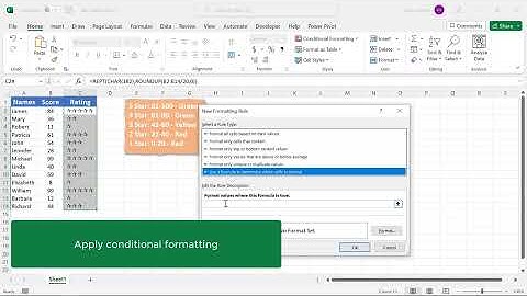 Excel - Create a 5 Star Rating System for your Data