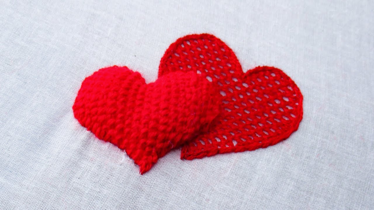 Amazing Heart Embroidery, Hand Embroidery, Exclusive Love Embroidery Design for Handkerchief