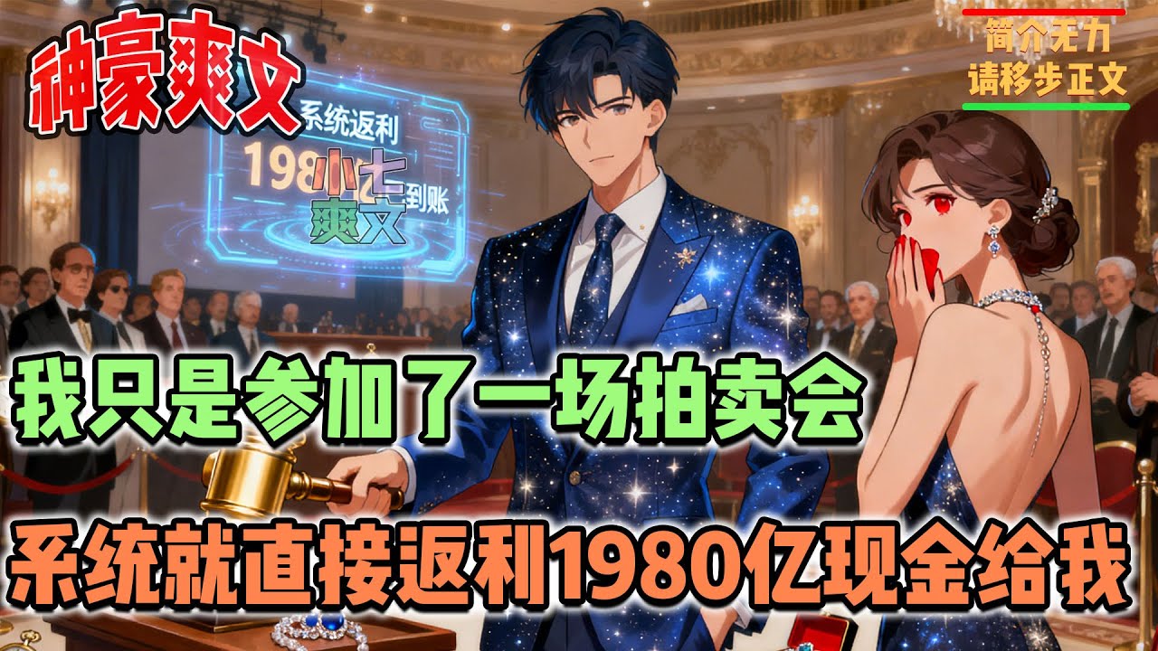 🔥我只是参加了一场拍卖会，系统直接返利1980亿给我！#都市 #神豪 #热血 #推文 #搞笑 #小七爽文