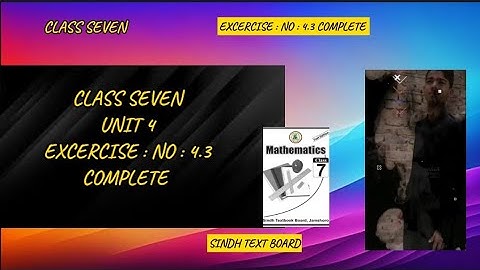 Unit 4 || Exponents | exercise 4.3 | class 7 math | sindh textbook | Excercise no 4.3 complete