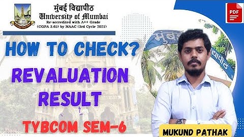 TYBCOM SEM-6 Revaluation Results 2025 has Declared by Mumbai University l Mukund Sir