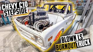 Fitting the Supercharged LS Dry Sump Reservoir - Stepside C10 Burnout Truck Ep. 11