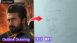 Karupp Suriya Outline Drawing Easy Way For Beginners / Arun ArtBook