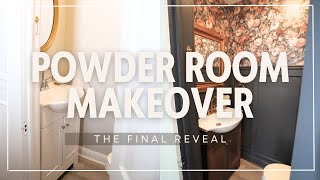 SMALL BATHROOM MAKEOVER REVEAL | TRYING PEEL AND STICK WALLPAPER FOR THE FIRST TIME!